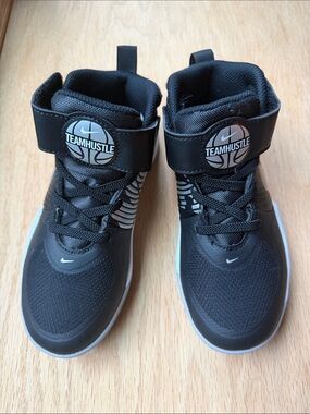 Nike Black Team Hustle Kids' High-Top Sneakers